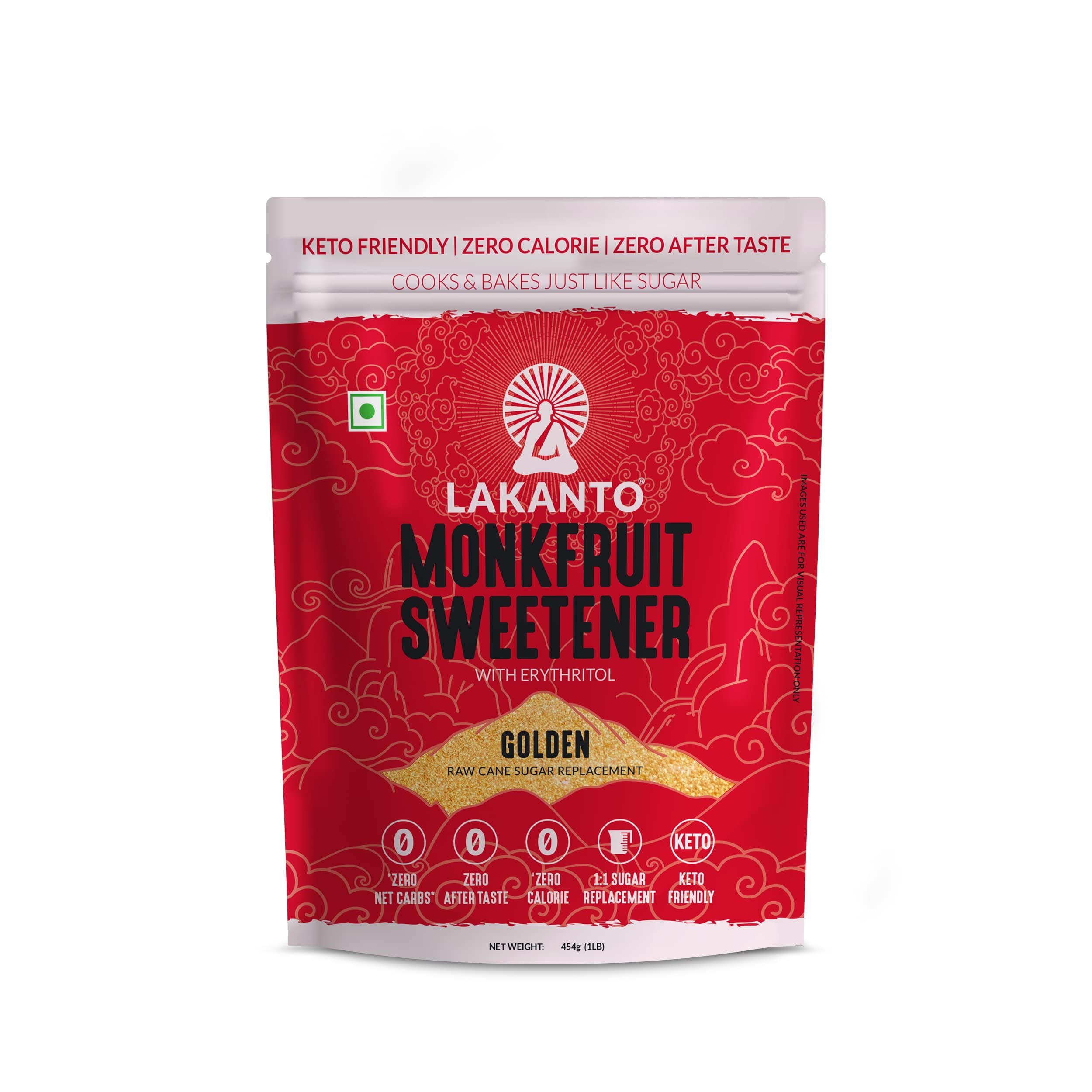 Lakanto Golden Japanese Monkfruit Sweetener || Brown Sugar Replacement, Zero Calories, Zero Carbs, keto & Diabetic Friendly (Low Glycemic), Natural Sweetener (454 Gram)