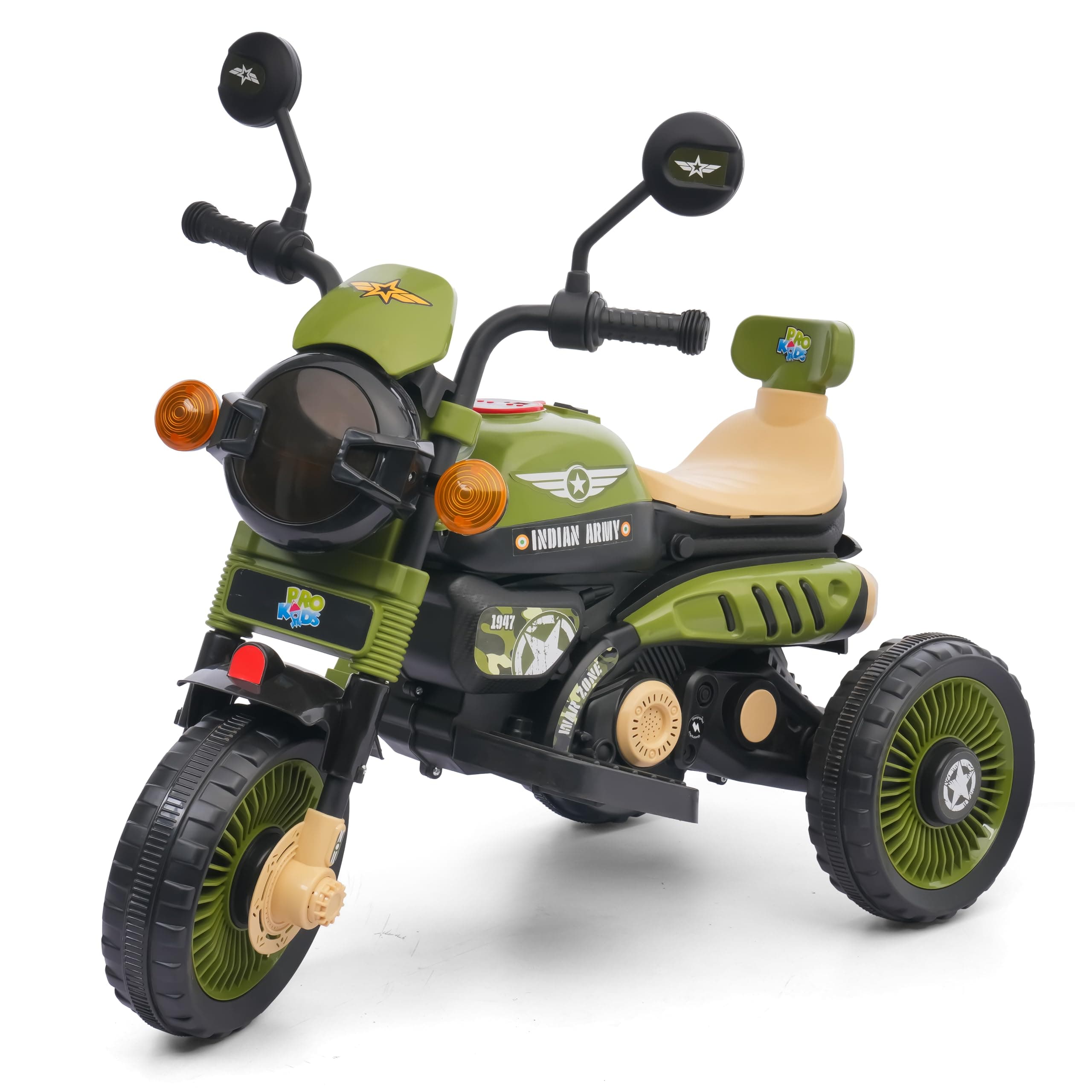 PRO KIDS® Cruise Rechargeable Electric Kids Bike with Bluetooth, USB, AUX, Music & LED | Ride-On Bike for Boys & Girls (1.5–4 Years) | 6V Battery Powered | Foot Accelerator