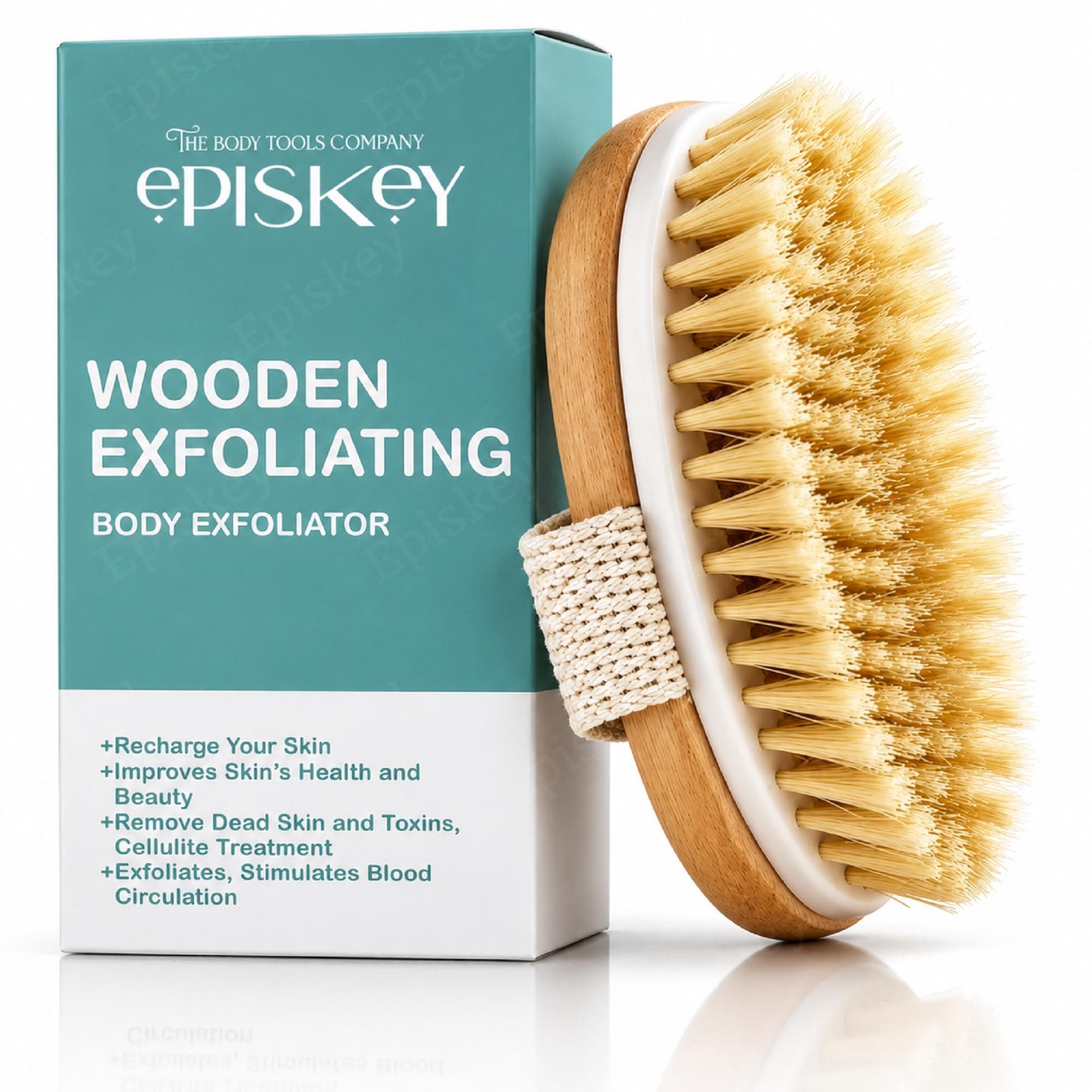 Episkey Dry Skin Body Brush Improves Skin's Health and Beauty With Natural Bristle | Remove Dead Skin and Toxins, Cellulite Treatment, Exfoliates, Stimulates Blood Circulation (WOODN_BATH)