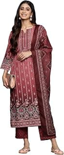 Libas Printed Crepe Straight Kurta With Trouser and Dupatta