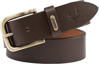 Flyer Men's Leather belt (Formal/Casual) (Colour -Brown/Black) Buckle Adjustable Size Genuine Leather (B908) (Pack of 1)
