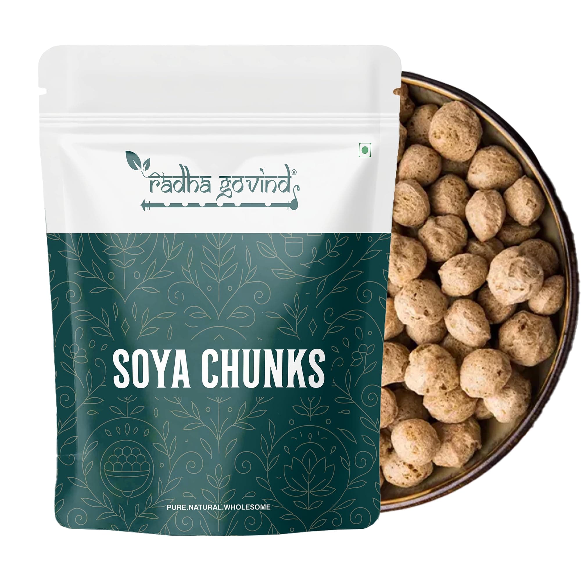 Radha Govind Soya Chunks 300g | High Protein & Fiber Rich Soya Wadi | Healthy Vegetarian Protein for Curries, Biryani, Weight Management & Daily Nutrition | Non GMO, Easy to Cook, Tasty Healthy Choice