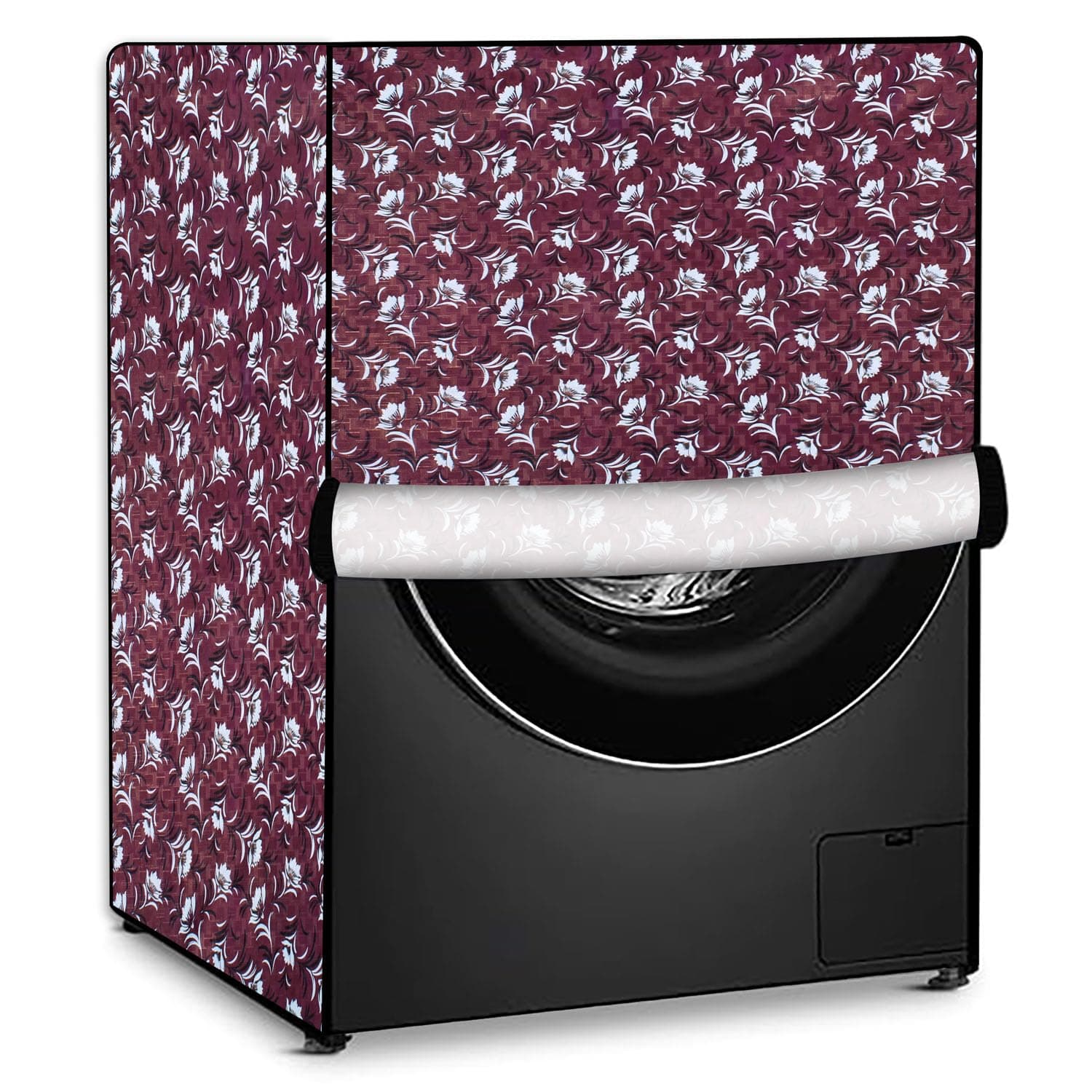 Stylista Washing Machine Cover Compatible for IFB Senator Smart 8 Kg Front-Load Floral Printed Pattern