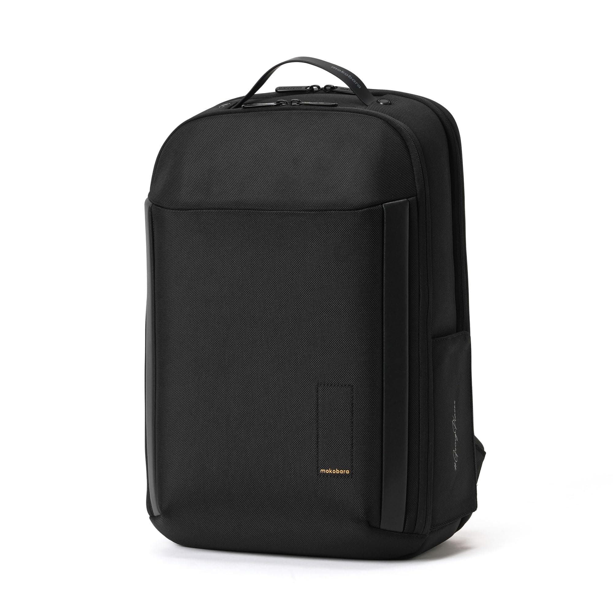 MOKOBARA The Autopilot Backpack Fits 15.6 Inch Laptop, 35L Capacity Premium Durable Nylon and Vegan Leather Black Unisex Multipurpose Laptop Backpack | Ideal for Office, Travel, School (Black)