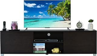 DeckUp Cannes Engineered Wood 2-Door TV Stand and Home Entertainment Unit (Dark Wenge, Matte Finish)