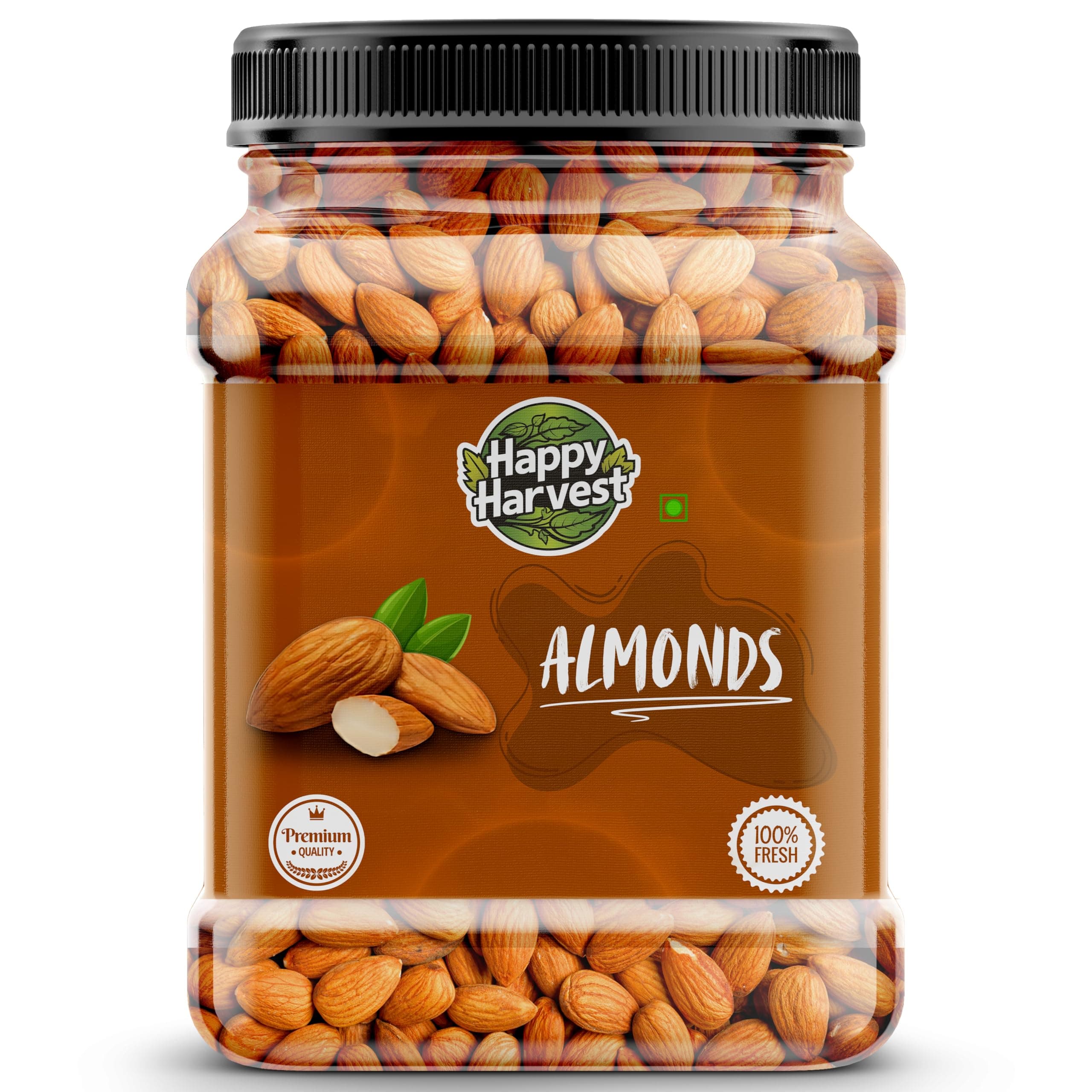 Happy Harvest California Jumbo Almonds 1kg | Natural Badam Giri | Rich in Protein & Dietary Fiber | Crunchy Texture & Delicious Nutty Flavour | No Added Preservatives or Artificial Flavors (1KG)
