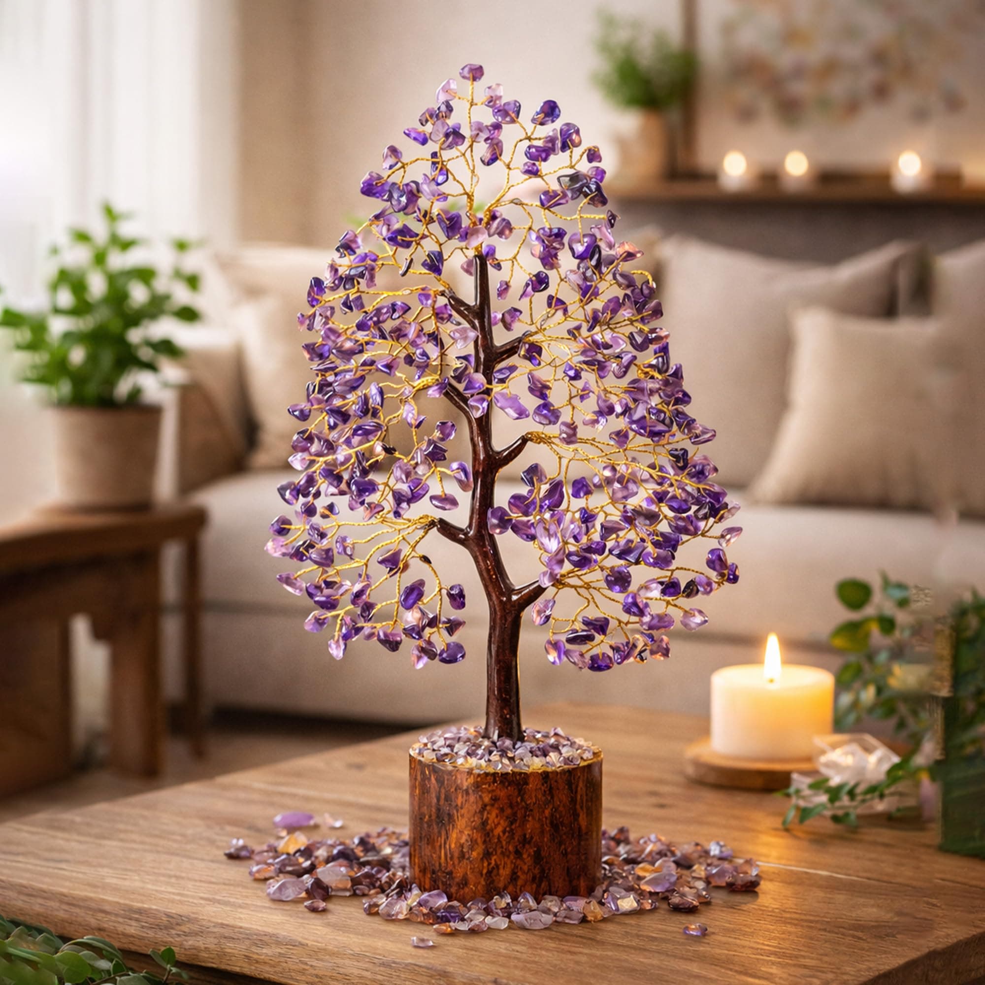 LXOMES Amethyst Crystal Tree of Life | Positive Energy, Feng Shui Decor, Fake Bonsai, 7 Chakra, Spiritual Gifts