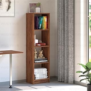 Wudyhub Engineered Wood Multipurpose Rack | Bookshelf Storage Organizer Stand | BS-07-4 Shelf-Brown
