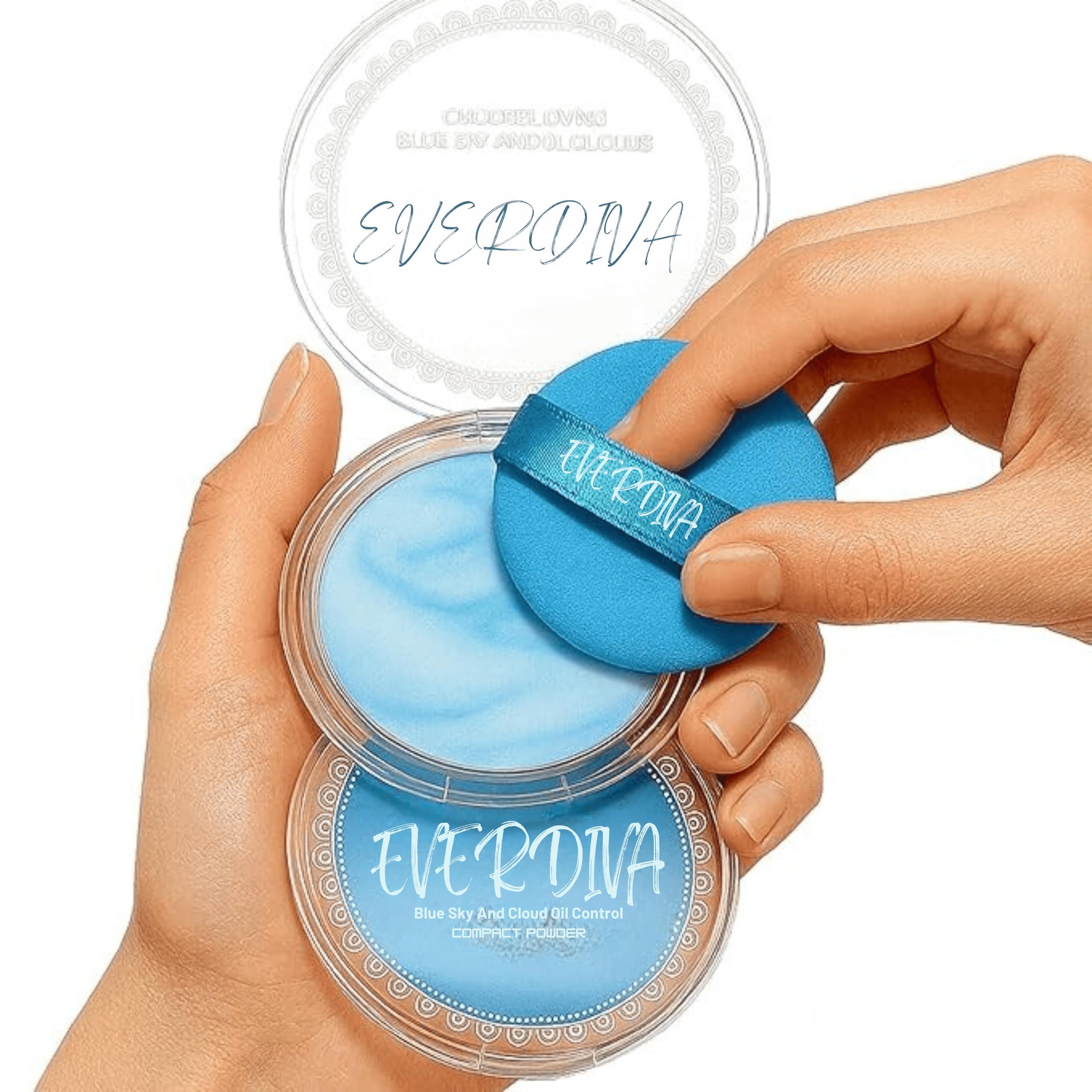 Blue Sky & Cloud Instant Oil Control Gel Compact Powder | 2-in-1 Primer & Compact for Oily Skin | Mattifying, Long-Lasting & Poreless Finish for Women