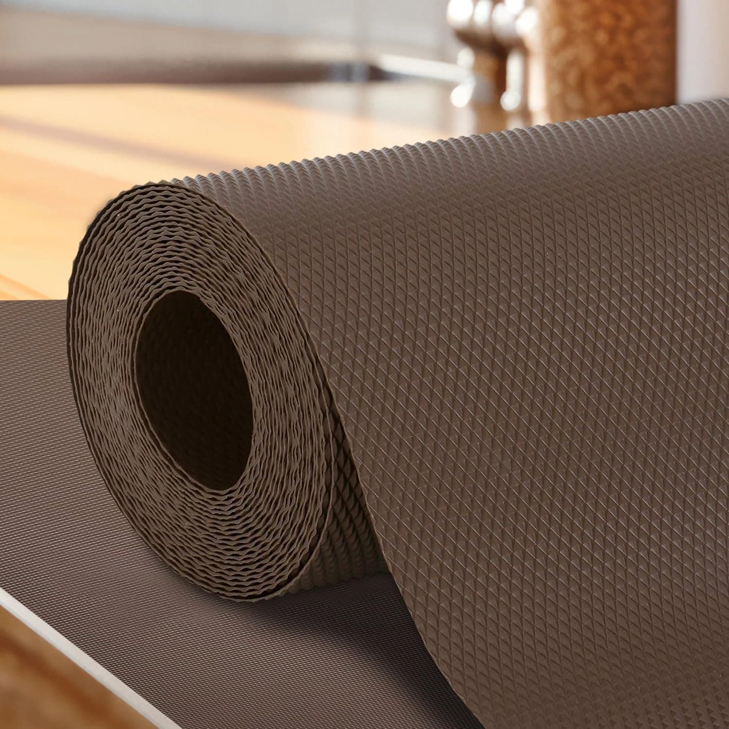 LAVENTHA (45 cm X 5 m) Printed Shelf Liners for Kitchen Shelves, Drawer Mat, Shelf Liner, Fridge Mats, Kitchen Cabinet Drawer Mat Liner Sheets (Brown)