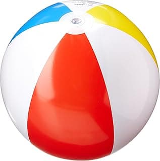Intex PVC 1 Pack - 59020EP 20" Glossy Panel Colorful Beach Ball Inflatable Pool, Football, Multicolor