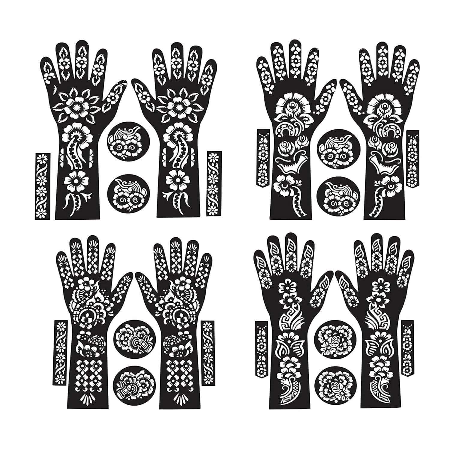 Ivana's Full Hand Mehndi Stencil Design Full Hand Set | Henna Tattoo Stencil for Women, Girls and Kids | Easy to use in just 4 Steps | Mehandi Sticker | (FL-05)