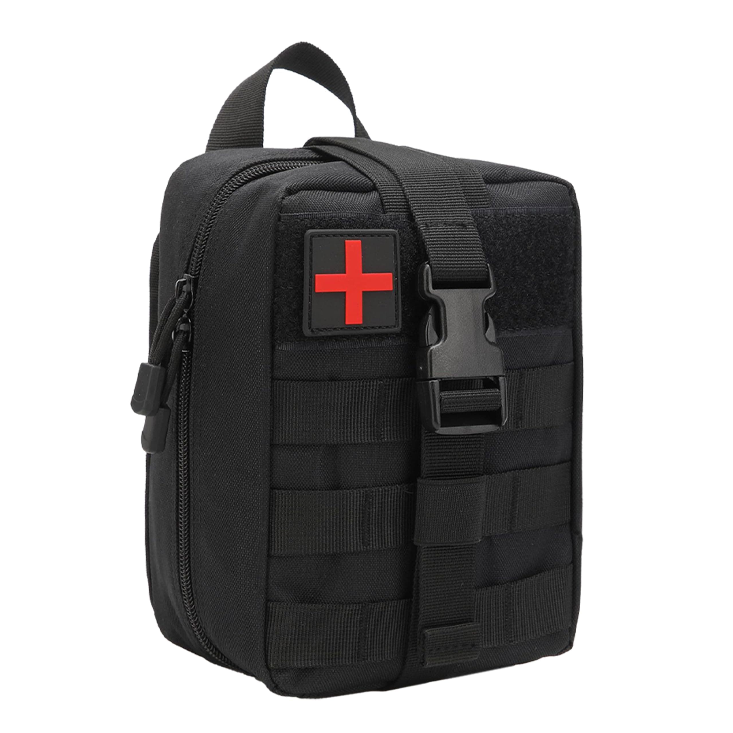 Kraptick Medical Molle Pouch | Tactical First Aid Kit Bag | Military Emergency Medical Pouch | Waterproof & Durable Trauma Kit | Compact Molle Medic Bag for Outdoor, Camping & Survival (Black)