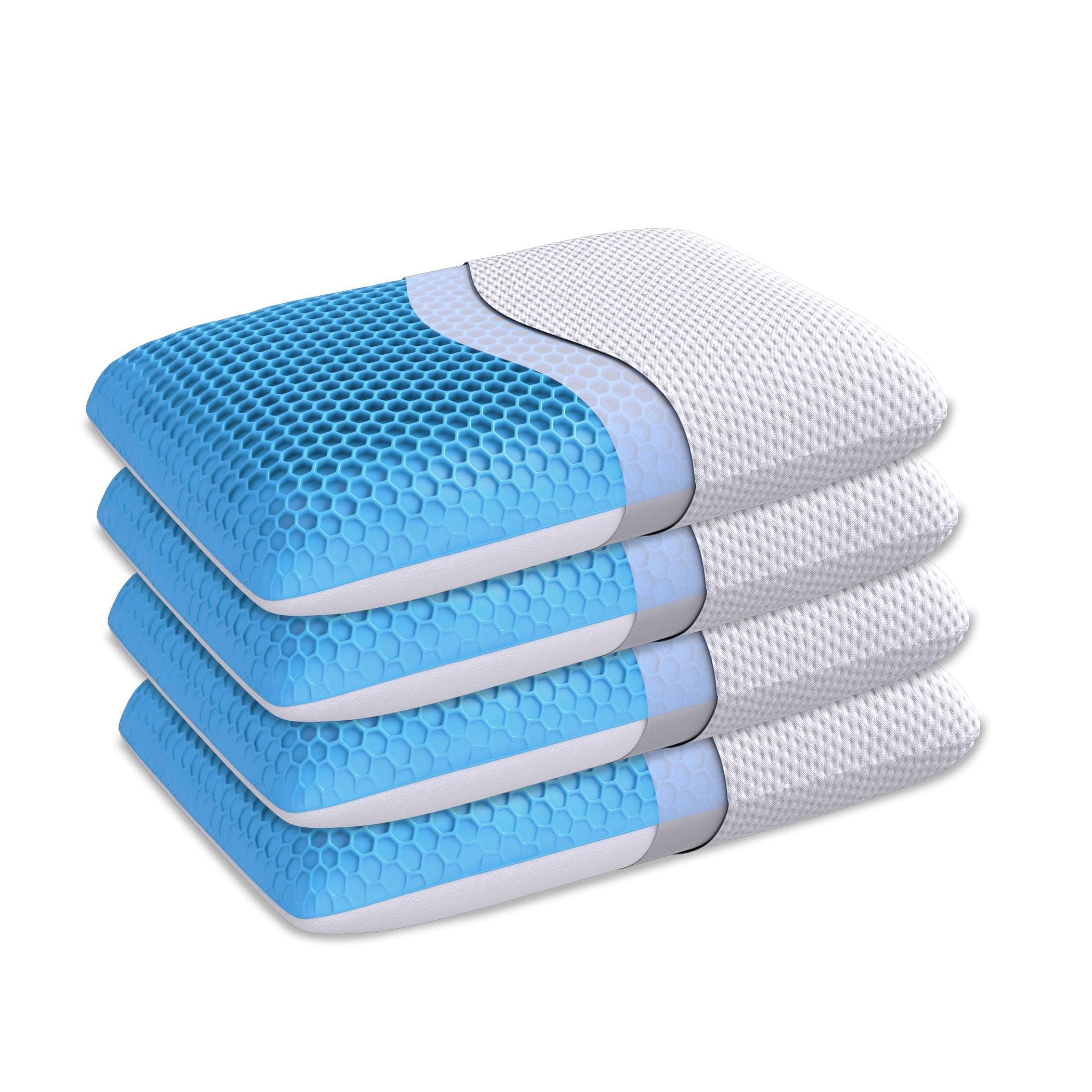 The Sleep Company SmartGRID Hybrid Pillow | Neck & Shoulder Support Sleeping Pillow | Ideal for Side Sleepers | 26 x 16 Inches | 5" Height | White | Pack of 4