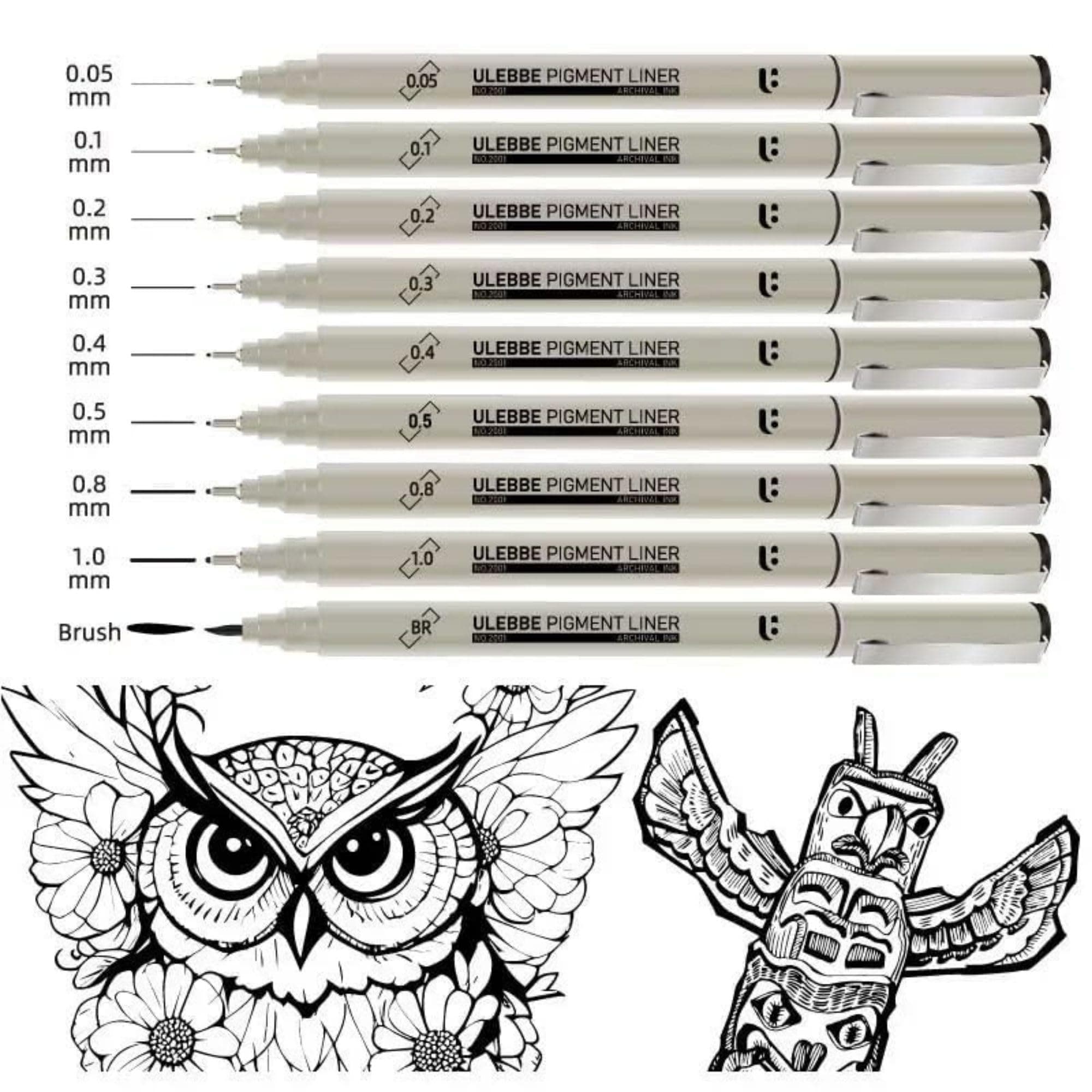Corslet 9 Pcs Professional Drawing Pen Set Waterproof Technical Sketching Drafting & Outlining Pens for Art Design & Creative Writing Ideal for Artists Illustrators Designers & Students