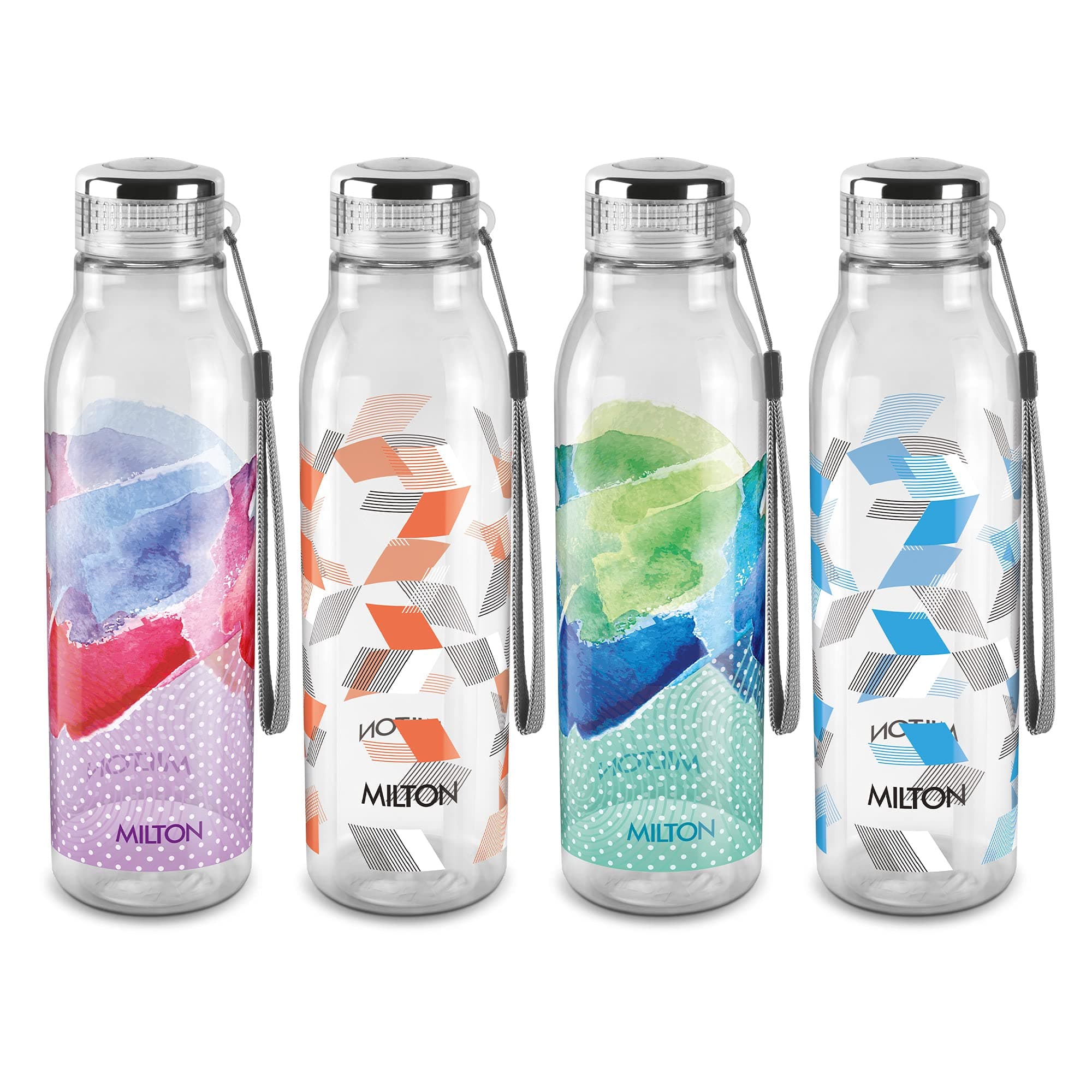 MILTON Helix 1000 Pet Water Bottle 1 Litre Each BPA Free, Leak Proof, Office Bottle Home Kitchen Travel Bottle, Set of 4, Assorted | Each