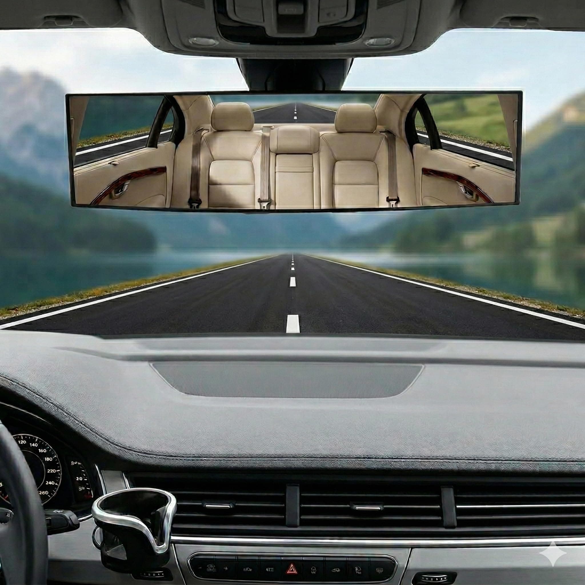 Finalize Rear View Mirror, Clip On Rear View Wide Angle Mirror, Panoramic Interior Extended Rear View Mirror, Anti-Glare, car mirror -1pc (Car Sun Visor)