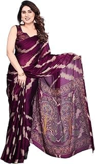 SUPERLAXMI Women's Chiffon Floral Printed Saree with Blouse Piece