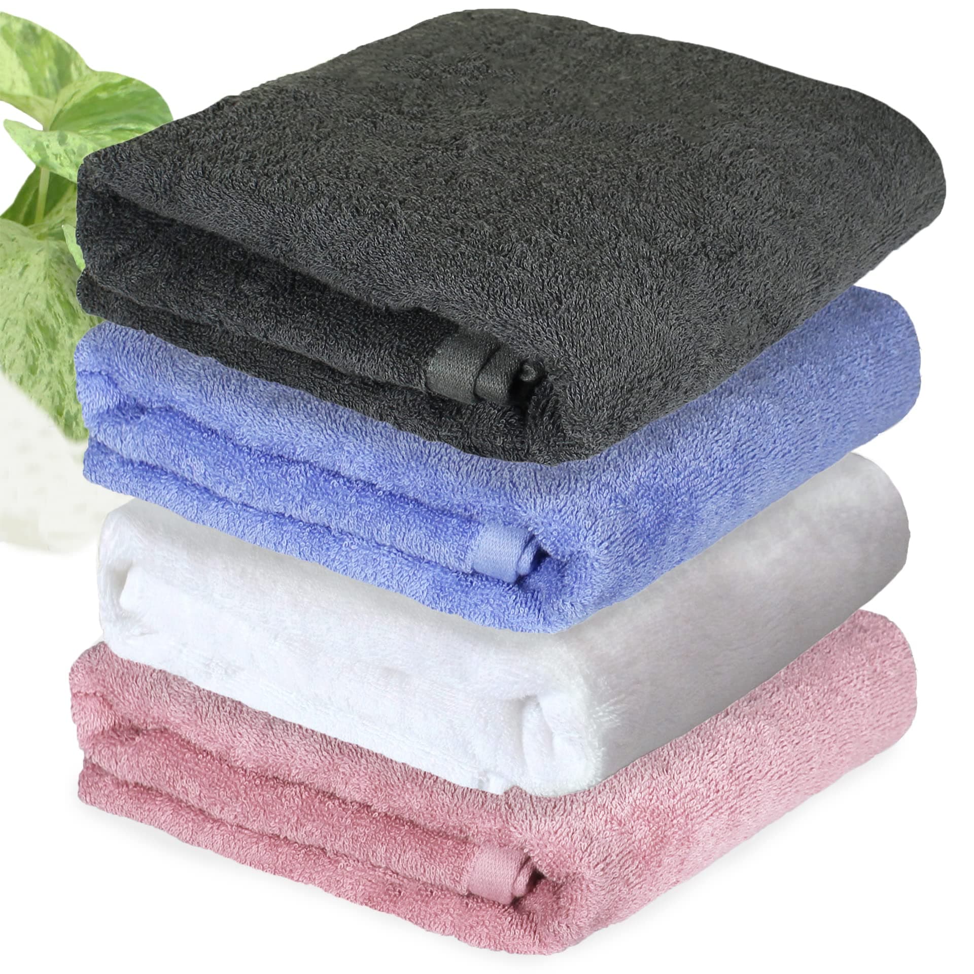 HEELIUM Bamboo Bath Towel | Lightweight & Quick Drying | Ultra Absorbent Towel | 140 x 70 cm - 400 GSM | Pack of 4 - Peach, Iris, Grey, White