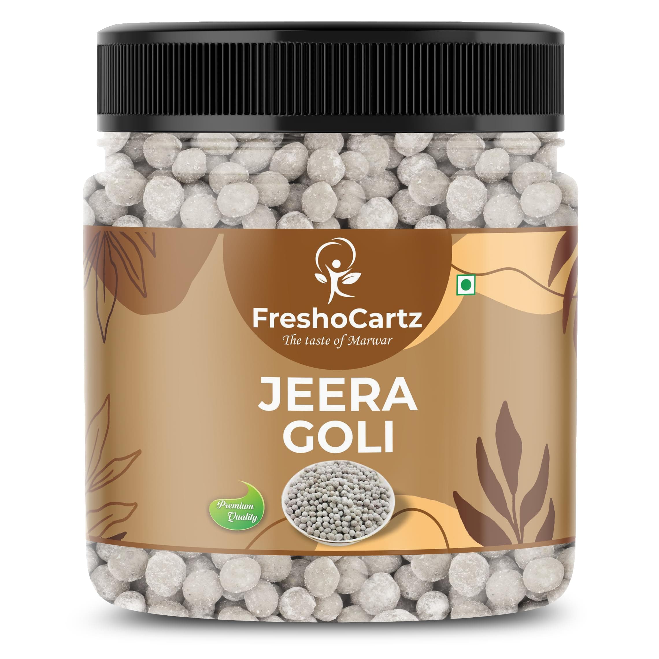 FreshoCartz Jeera Goli | Mouthfreshner, Digestive, After - Meal, Mukhwas | Cumin Pachak - Jar Pack (Jeera Goli, 400g (Pack of 1))