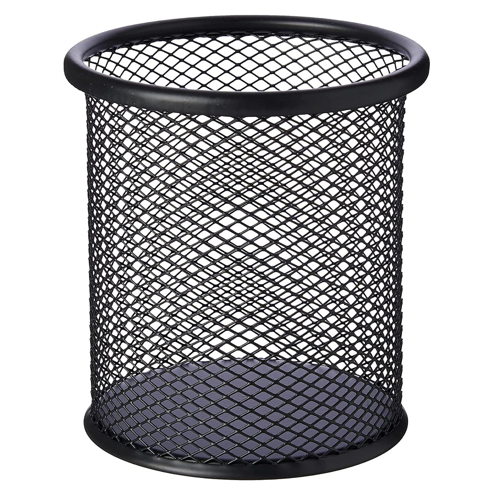Black Round Mesh Pen Stand, Pencil Holder, Pen Organizer for Desk, Pen Cups, Stationary Storage Stand, Makeup Brush Holders, Pen, Pencil Holder for Office Home and Study Table (Pack of 1)
