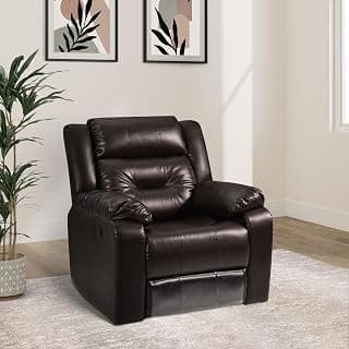 Amazon Brand - Solimo Costa 1 Seater Leatherette Recliner (Brown)