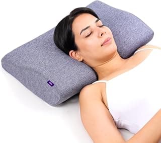 Frido Ultimate Contour Cervical Neck Pillow | for Pain Relief Sleep | Improves Posture & Spinal Alignment | Neck Pain Relief Cushion with Ultra Responsive Memory Foam & Skin Friendly Cover | Blue