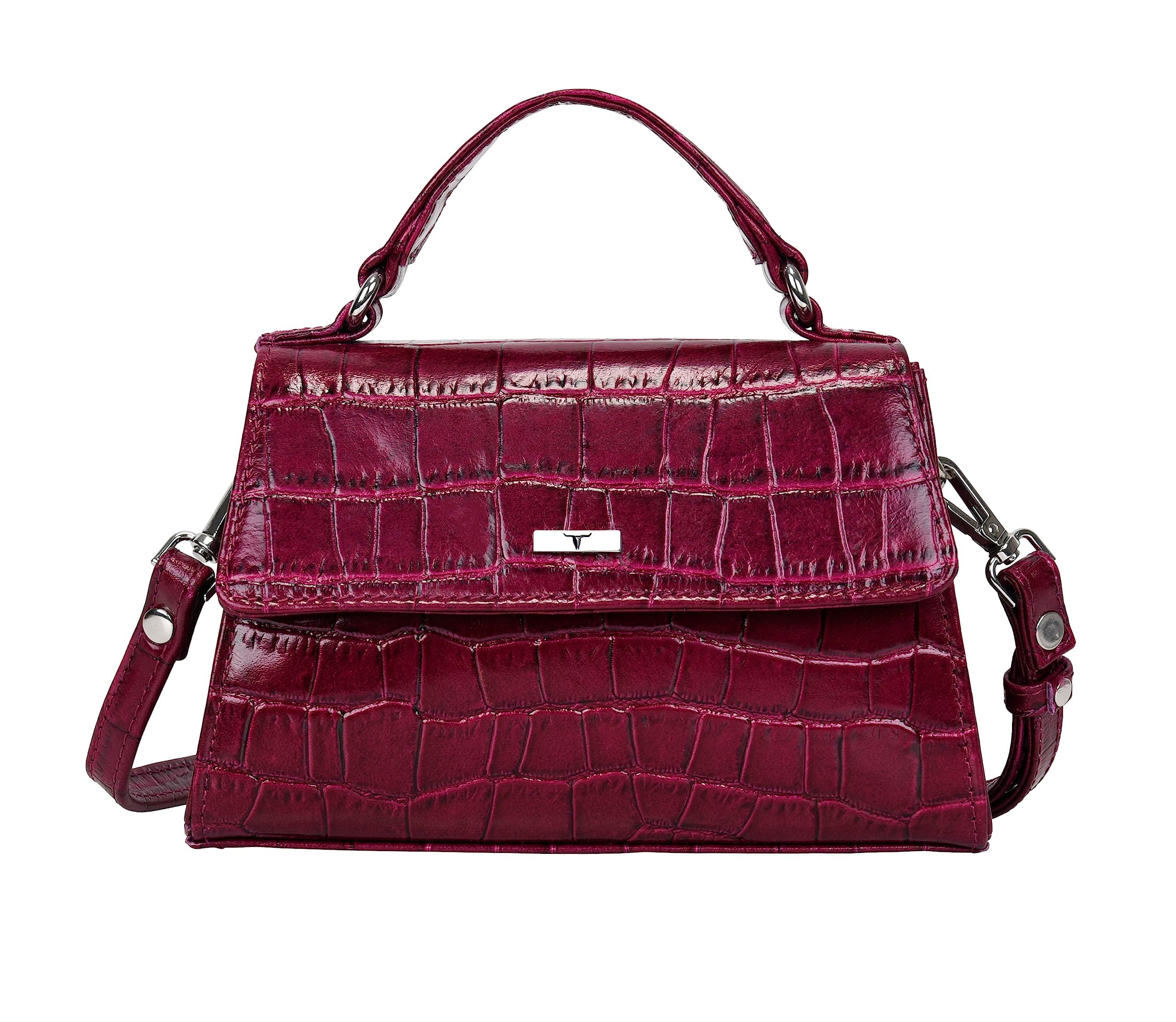URBAN FOREST Ester Printed Lilac Leather Sling Bag for Women