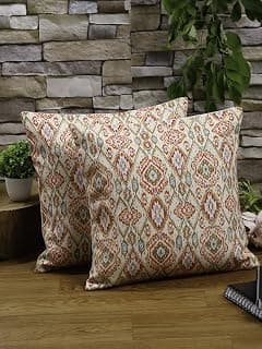 Alina Decor Printed Cushion Covers for Home, Decorative Sofa Throw Pillow Case Soft Rich Fabric Square Pillow Covers for Sofa, Living Room, Bedroom, Couch, Chair (12 x 12 Inches, Set of 2)