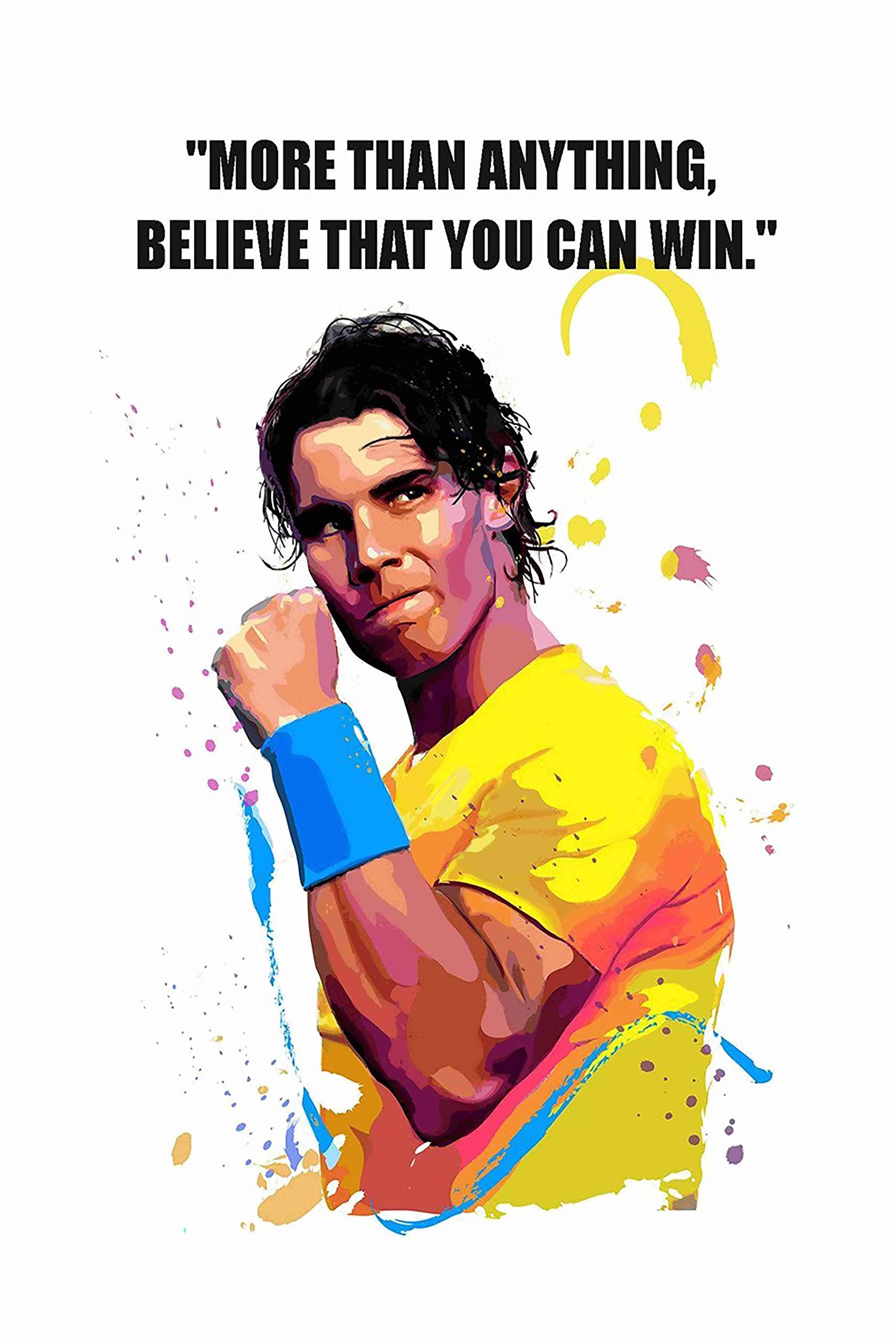 BALDAU PRINTS Rafael Nadal Wall Poster For Room (Gloss Laminated, 12X18 Inch, 300 GSM) M1