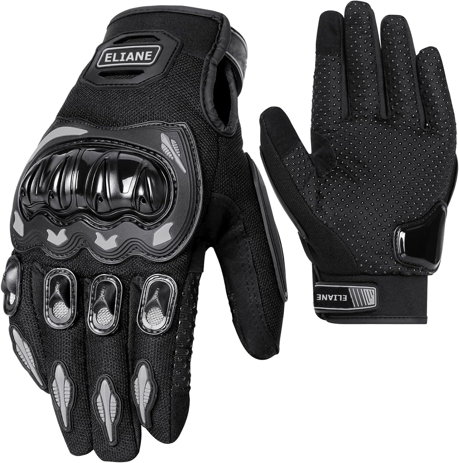 Eliane RG3 Full Finger Bike Riding Gloves with Touch Screen Protective Knuckle Breathable Washable Suede Padding Tactical Hand Protection for Off Road Motorbike Racing Cycling Motorcycle Glove (L)