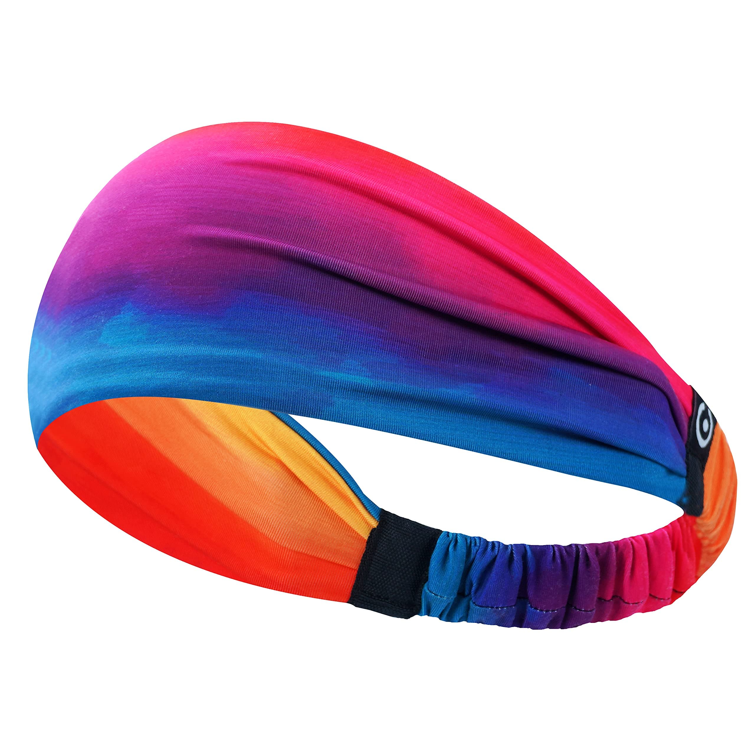 Coreteq Printed Multifunction Sports Sweatband Headband Microfiber Men and Women (Rainbow)
