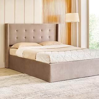 Home Centre Helios - Bravo | Engineered Wood | Hydraulic Storage | King Beds | Brown | 1 Year Warranty