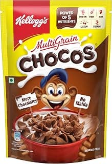 Kellogg's Multigrain Chocos, 385G | Multigrain Energy, More Chocolatey | No-Maida | Power Of 5 Nutrients Protein, Fibre, Iron, Calcium, Vitamins | Kids Breakfast Cereal