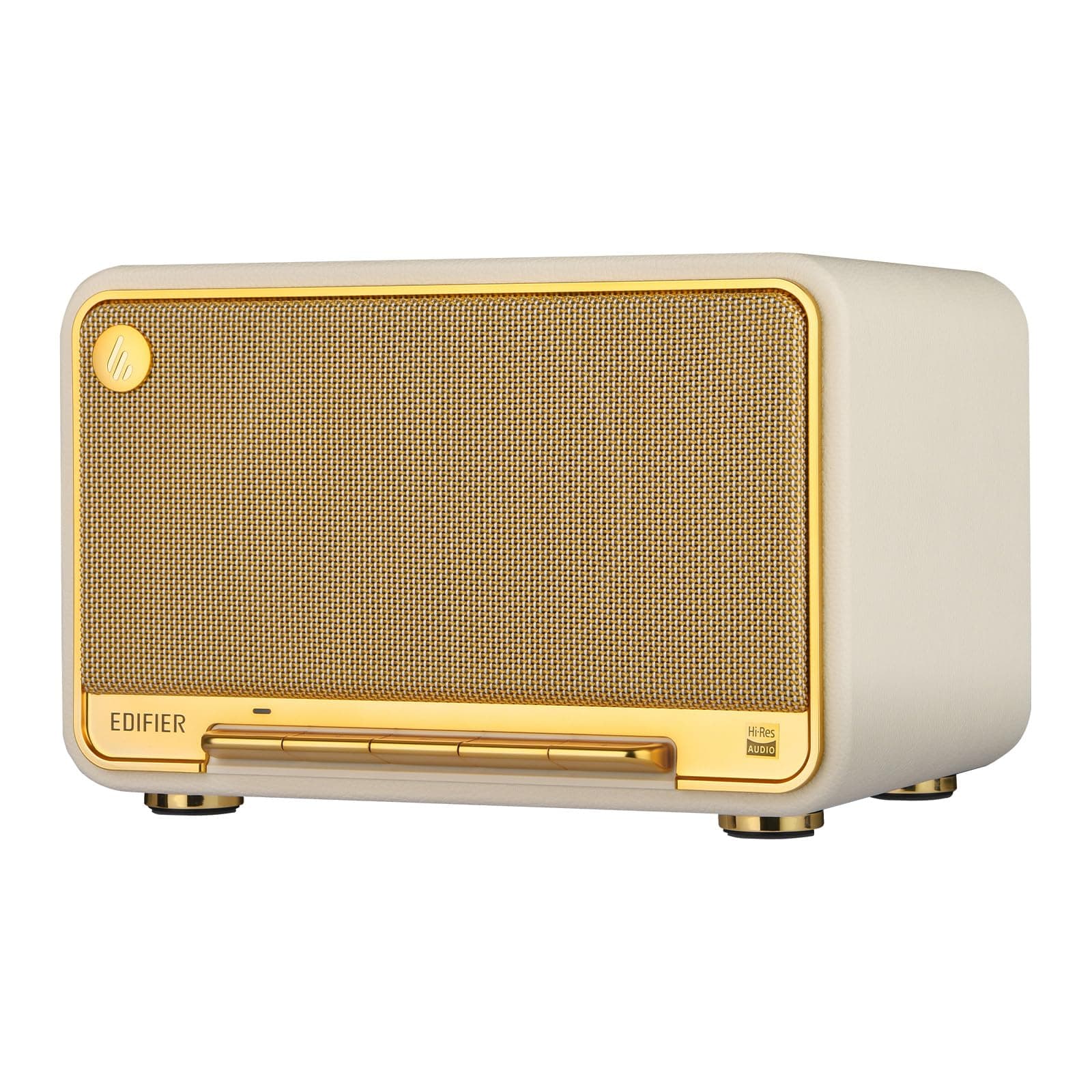 Edifier D32 Tabletop Wireless Speaker, Hi-Res Audio Bluetooth Speaker, Portable Retro Combo Speaker, 60 Watts RMS, Bluetooth 5.3, 11-Hour Playtime, White