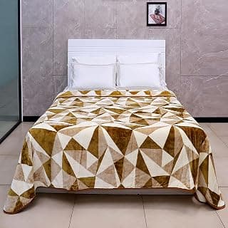 Raymond Home Mink Blanket Double Bed |2.2 kg Printed Blanket(200cm x 240cm)|Ultrasoft & Lightweight Single Ply Blanket for Winter- Brown
