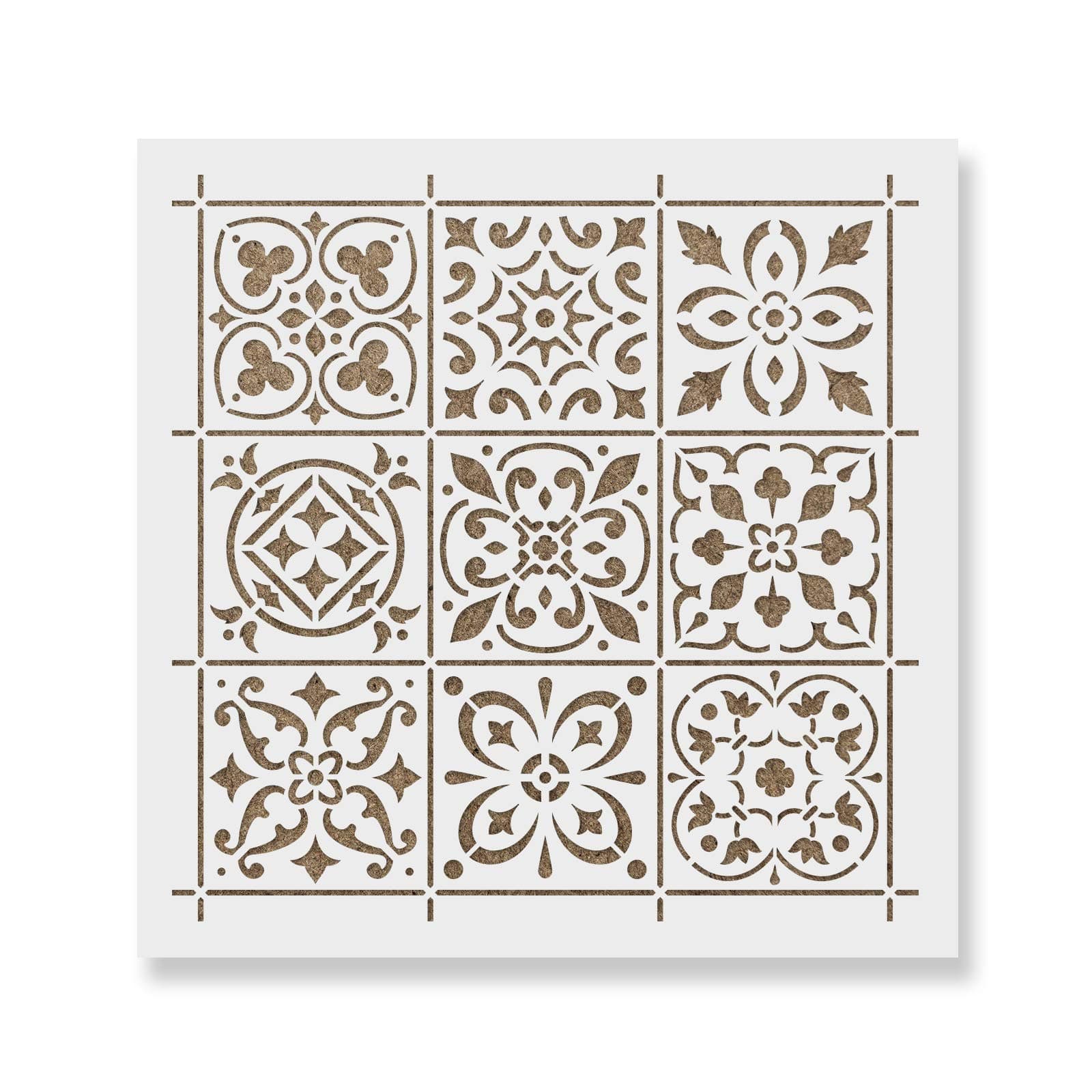 Mediterranean Mosaic Tile Stencil - Reusable Stencils for Painting - Create DIY Mediterranean Mosaic Tile Crafts and Decor