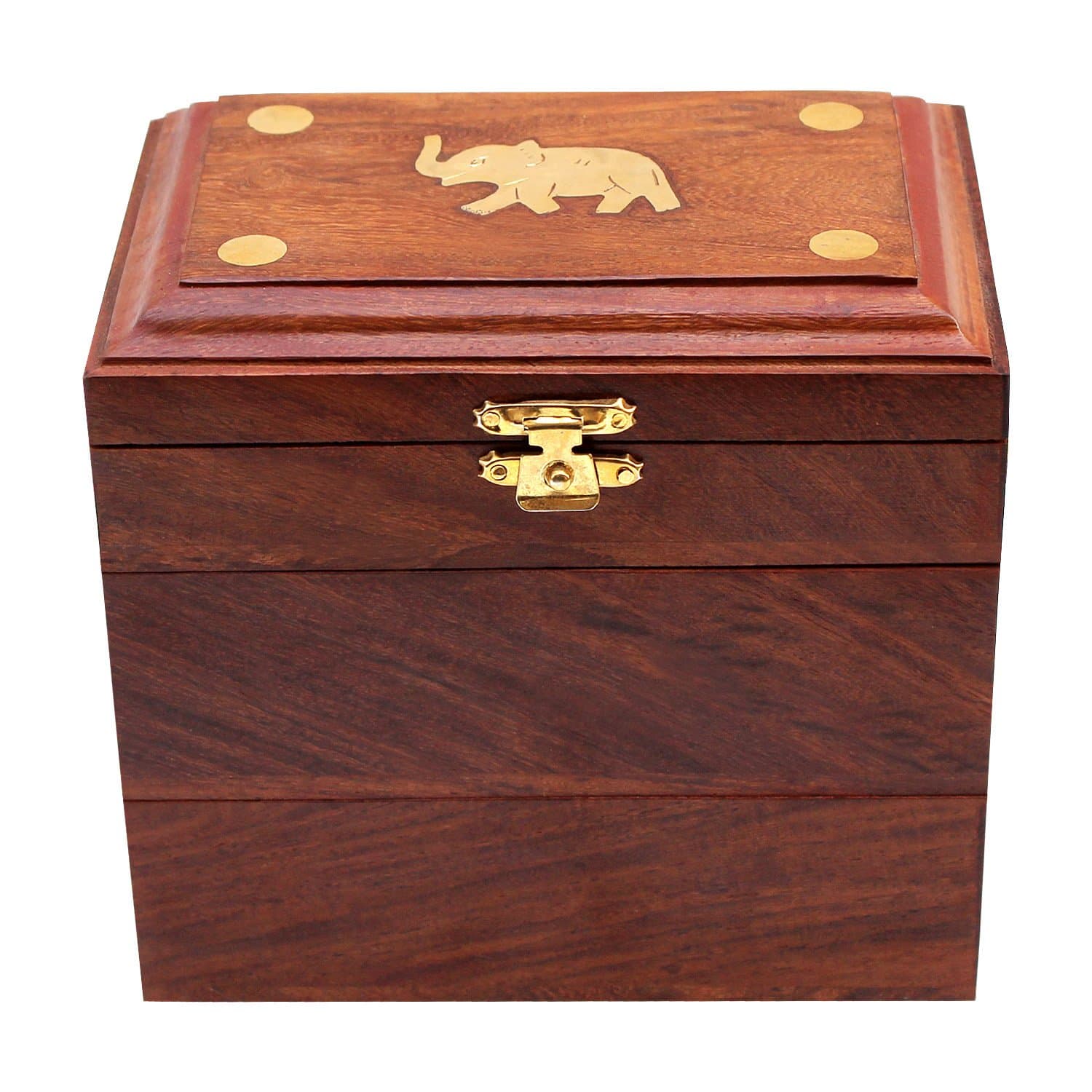 ITOS365 Handmade Wooden Jewellery Box for Women Jewel Organizer Elephant Charm Gift Items