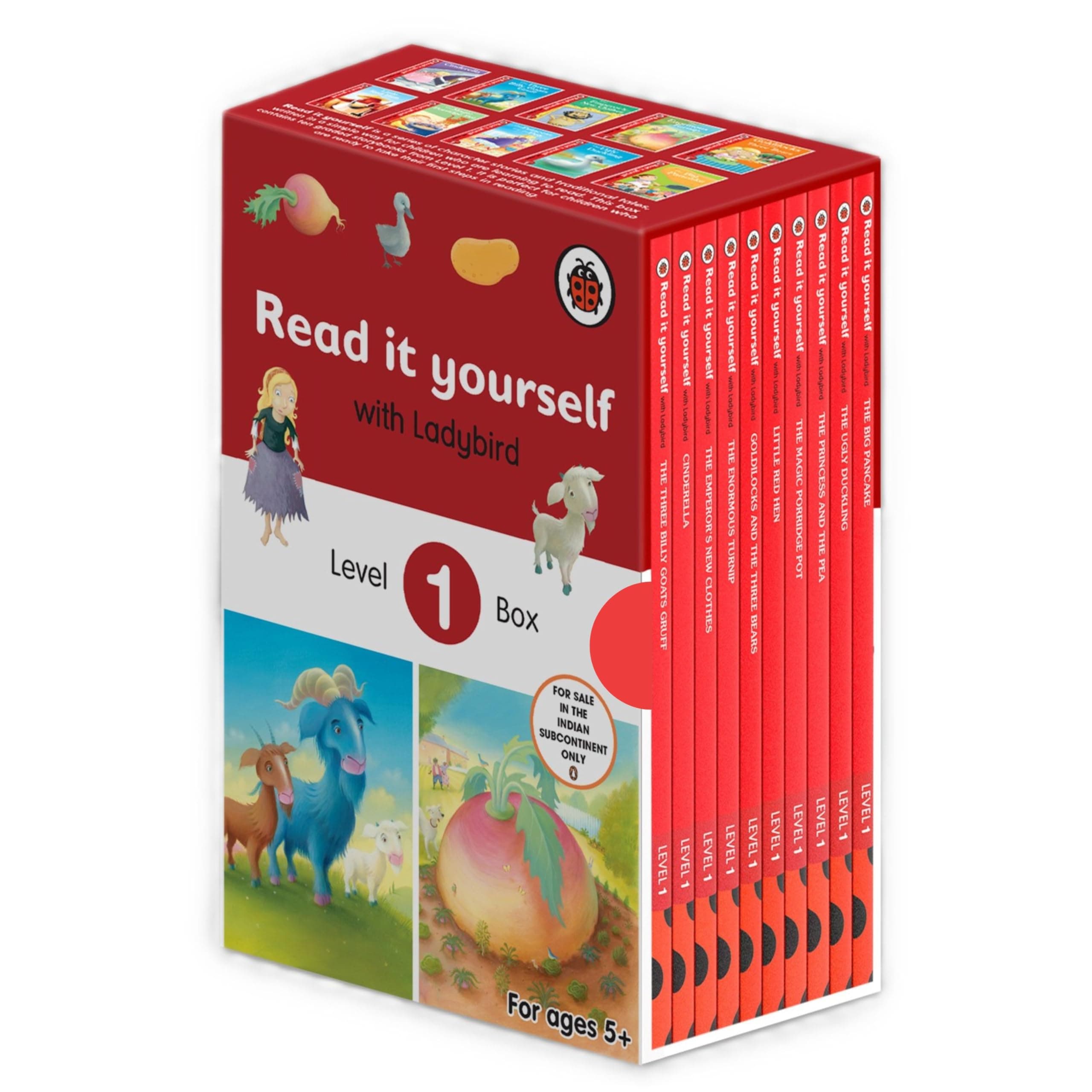 Ladybird Read It Yourself Mini Hardback Collection Level 1: 10 Books Box Set (Cinderella, The Three Billy Goats Gruff, The Emperor's New Clothes, Little Red Hen, The Ugly Duckling and More)