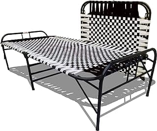 ARTEMIST Portable Single Folding Beds Space Saving Heavy Duty Foldable Beds Frame/khat Cot for Sleeping Beds Sturdy Metal Beds Frame Space Saving Design 3X6 feet (Black Classic Bed)