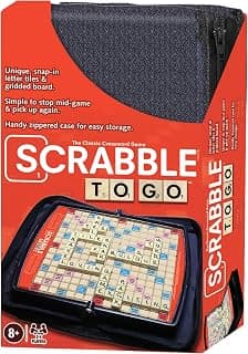 Winning Moves Adult Games Scrabble To Go Board Game | Play Anywhere, 2 to 4 Players, Ages 8+