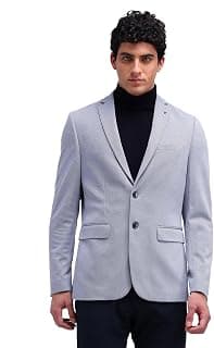 Arrow Knitted Mens Blazer - Self-Design Striped Pattern, Five Pockets, Double-Vented Back Hem Stylish Blazer for Men