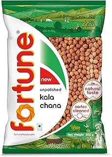 FORTUNE Kala Chana Whole, 500 Gm, Unpolished And Sortex Cleaned