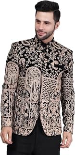 WINTAGE Men's Embroidered Velvet Bandhgala