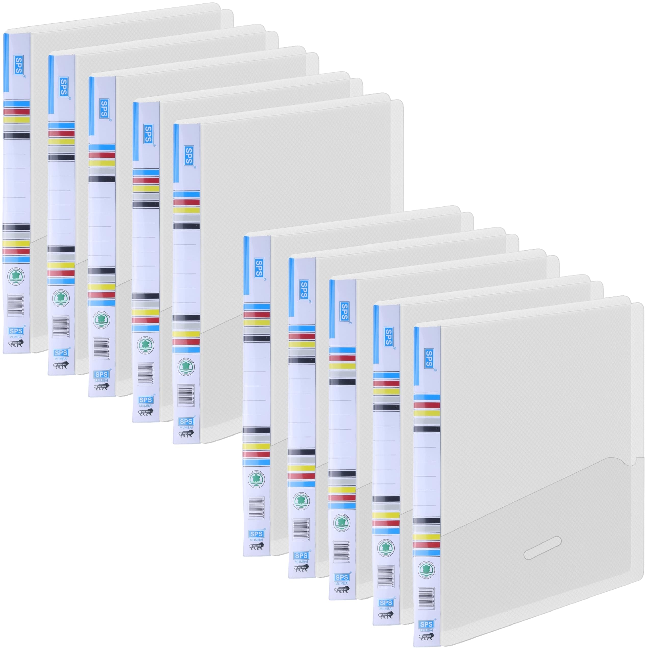 SPS Transparent Report File – Set of 10 | Plastic File for A4 Documents | for Office, School & Home | Holds Up to 150 Sheets | Best for Interviews and Reports