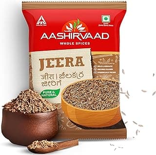 Aashirvaad Jeera, Aromatic Whole Spice, Thick, Tall & Whole Seeds, Dark Brown, 100% Pure, Dust Free & Hygienically Packed, 100g Pack