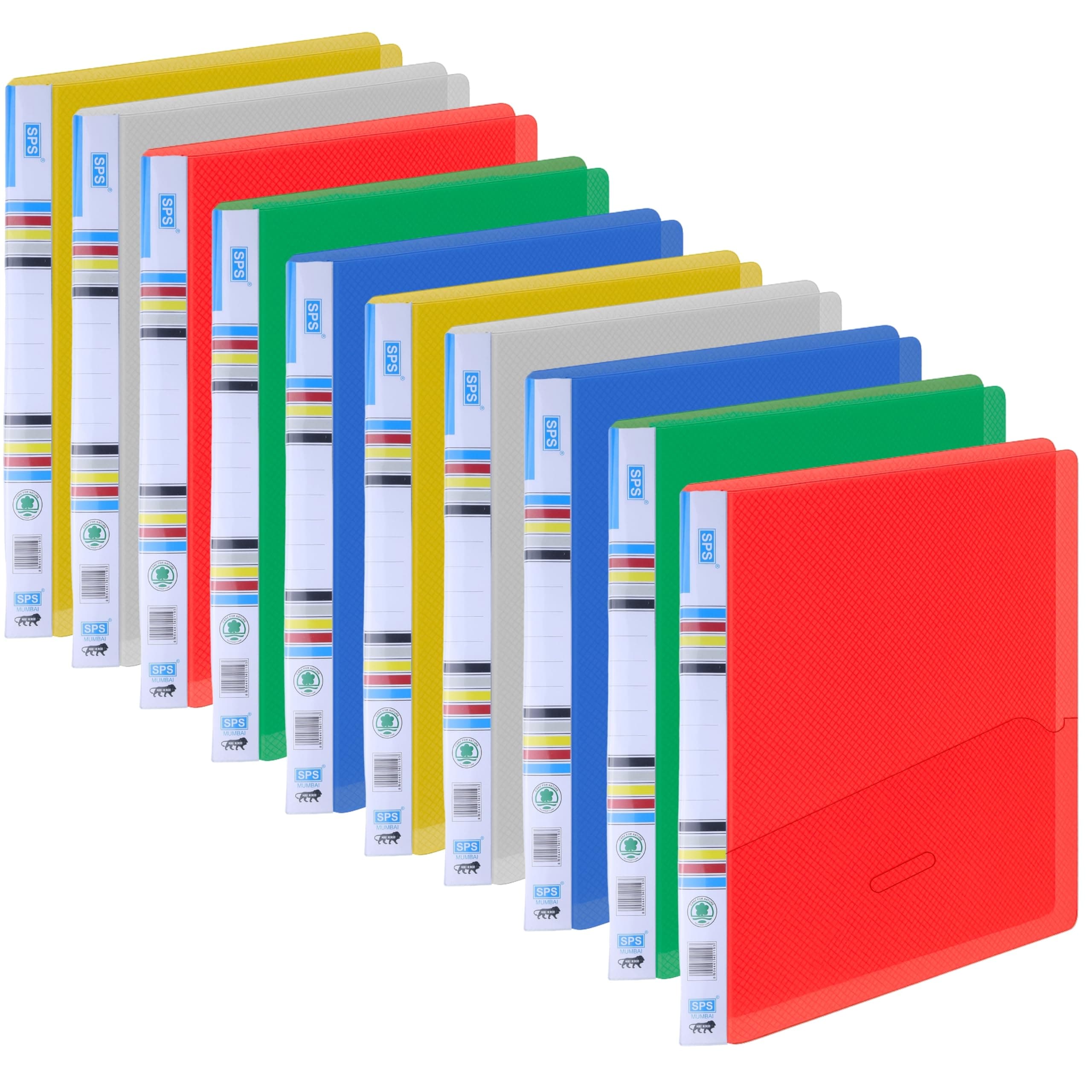 SPS Colored Report File – Set of 20 | Plastic File for A4 Documents | for Office, School & Home | Holds Up to 150 Sheets | Best for Interviews and Reports