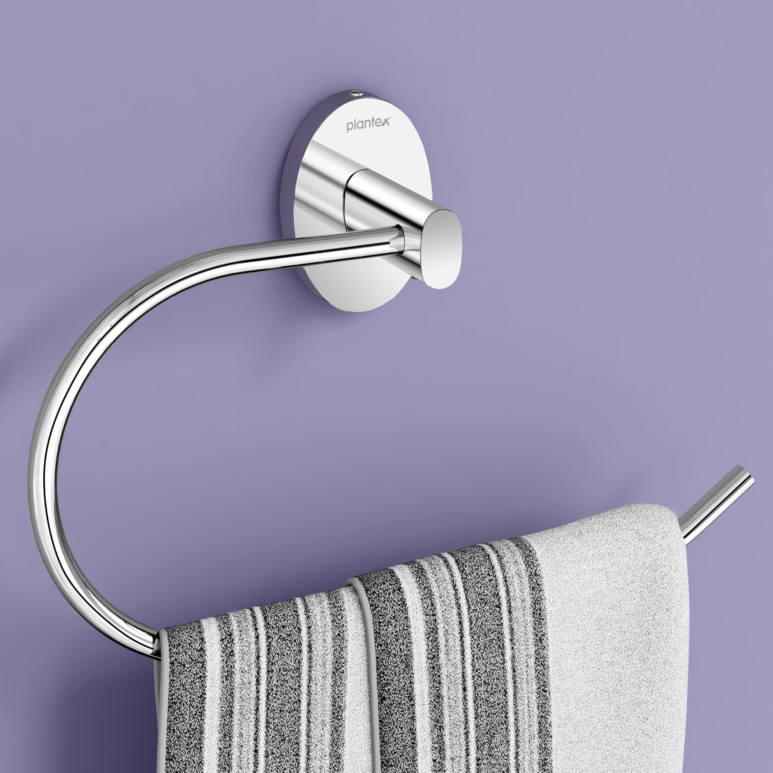 Plantex 304 Grade Stainless Steel Compact Napkin Holder for Wash Basin/Hand Towel Hanger/Holder for Bathroom Accessories - Olive (Chrome)