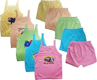 BRAND FLEX BRAND FLEX Baby's Cotton Sleeveless Baby Suit Cotton Clothing Set (Multicolour, 0-1 Month)- Pack of 5