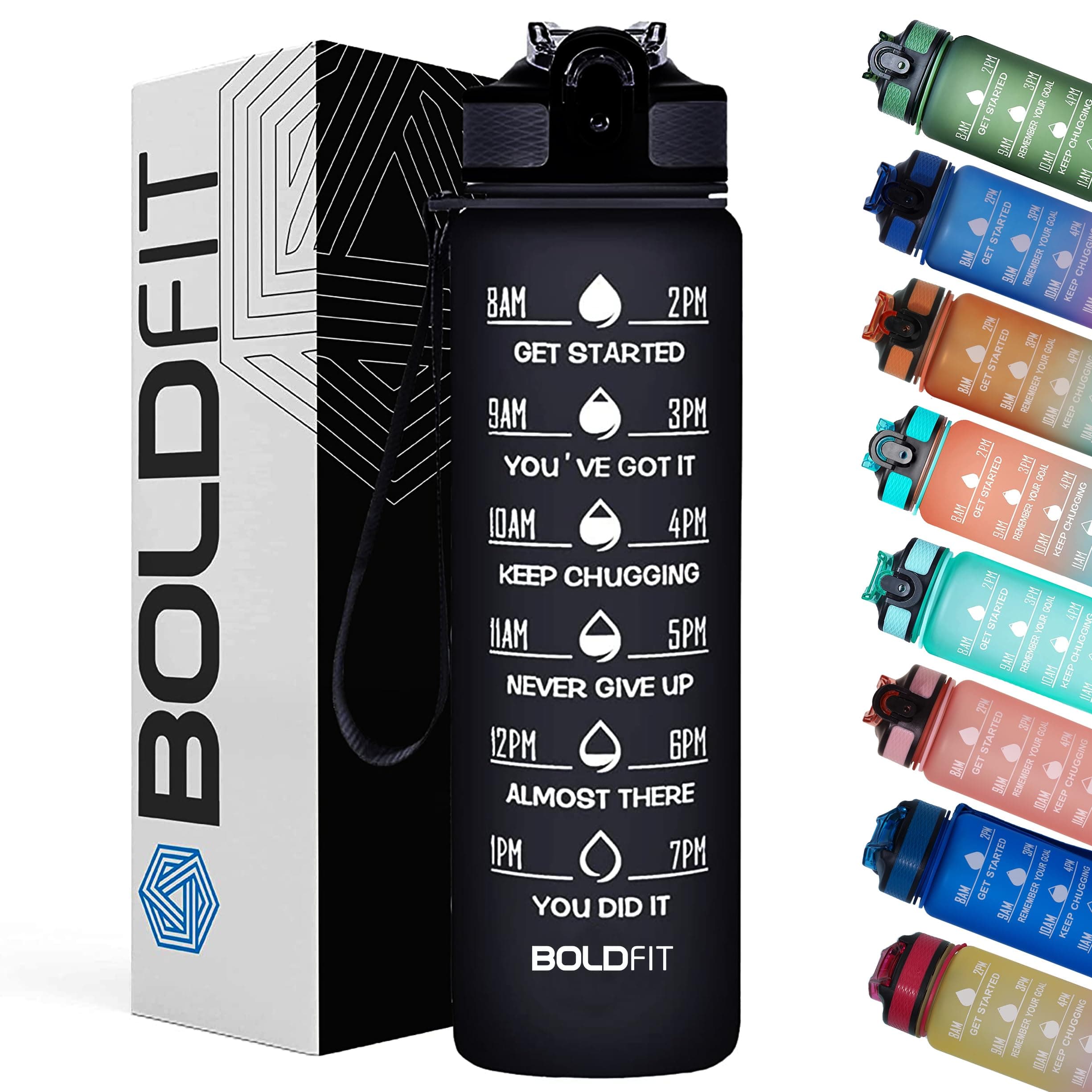 Boldfit Water Bottles Sipper Bottle For Adults, Kids,Unbreakable Motivational Water Bottle Time Mark Sipper With Straw & Time For Gym Office School Home Water Bottle for Kids